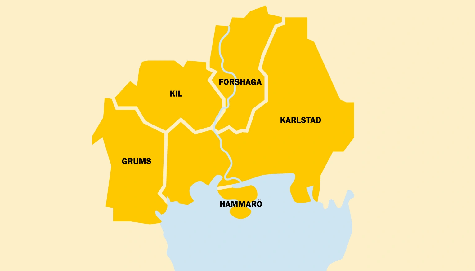 Karta över Karlstadsregionen